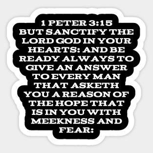 1 Peter 3:15 Bible Verse Text King James Version Sticker